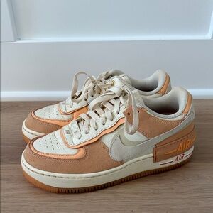 Nike Air Force 1 Low in Cream and Orange custom shoes